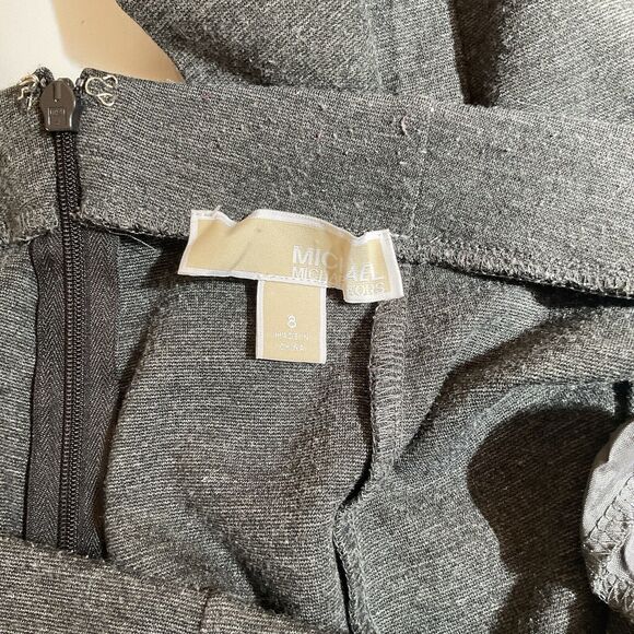 Michael Kors Charcoal Gray Seamed Zip Pockets Ponte Knit Ankle Pants, 8 - Picture 10 of 15